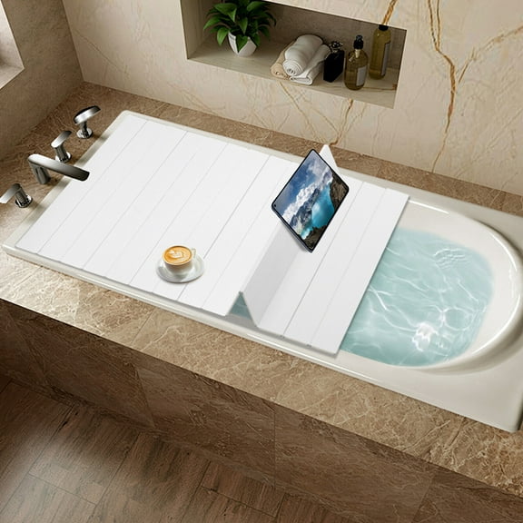 Bathtub Cover Foldable Bath Lid Insulation Dust Cover for Bathroom, Home, SPA
