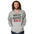thumbnail image 3 of Funny Worlds Greatest ATM Dad Joke Men's Big & Tall Graphic Zip Up Hoodie Brisco Brands 5X, 3 of 5