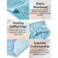thumbnail image 4 of Ausing Women's Briefs Ruffle Satin Panties Frill Trim Low Rise Smooth Lightweight Bikini Underwear Light Blue XS, 4 of 6