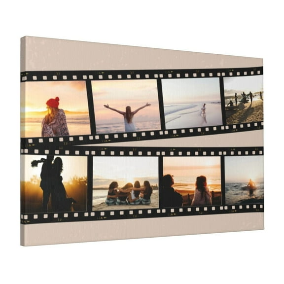 Custom Canvas Prints Cream Simple Minimalist Film Personalized Photo Image Collage DIY Framed Kit Wall Art Picture Room Decor 16x20 inch
