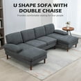 thumbnail image 4 of HOMCOM U Shape Sofa with Double Chaise Lounge for Living Room, Dark Grey, 4 of 10
