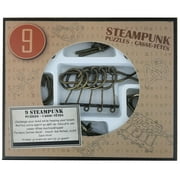 Steampunk Puzzles Set Brown Box - 9 Disentanglement Metal Puzzles