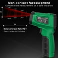 thumbnail image 6 of Infrared Thermometer Gun,SQECH Laser Thermometer Gun -58℉～1112℉(-50℃～600℃) ,Non-Contact Temperature Gun with Adjustable Emissivity&Color Backlight for Cooking, Pizza Oven,BBQ,Fridge,Engine,HVAC(Green, 6 of 7