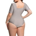 thumbnail image 5 of ylioge Plus Size Swimsuits for Women 2XL-5XL One-Piece Short Sleeve Shapewear Swimwear Ladies Solid Sun-Protection Slimming Bathing Suits, 5 of 5