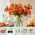 thumbnail image 4 of Single Branch Artificial Flower Realistic Non-fading 2 Head Flower Arrangement Craft Simulation Rose Home Decor, 4 of 6