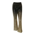 thumbnail image 1 of Pantalones acampanados para mujer con efecto danza, pierna ancha y degradado con purpurina S, 1 of 8