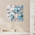 thumbnail image 4 of 10 Inch Wall Clock Battery Operated Square Clock for Office, Kitchen, Outdoor, Living Room,Flowers with Insects Blue Elegant, 4 of 4