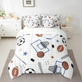 thumbnail image 2 of Castle Fairy Soccer Basketball Football 7-Piece Twin Bedding Sets for Teenagers,Sport Theme Bedding Comforter Set,Ball Gamer Breathable Sheet Sets,Super Cozy Room Decor, 2 of 7