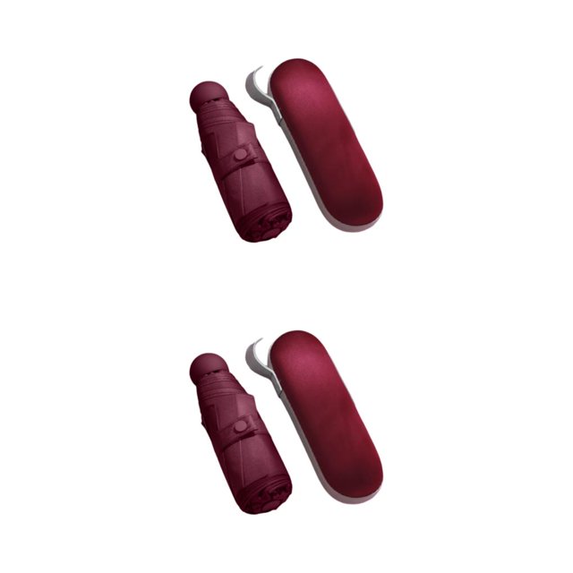 Paraguas plegable Billuyoard para Camping y senderismo Vino rojo 2Conjunto
