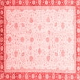 thumbnail image 1 of Ahgly Company Machine Washable Indoor Square Oriental Red Modern Area Rugs, 7' Square, 1 of 4