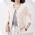 thumbnail image 3 of Women's Slim Fit Lightweight Cardigan Sweater | Long Sleeve Open Front Round Neck Knit Jacket Womens Fall Cardigan Sweaters Womens Loose Cardigan Fall Sweaters for Women plus Size Drape Front Cardigan, 3 of 5