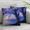 thumbnail image 3 of JEUXUS Zipper Closure Short Plush Pillowcase Tree Big Purple Impressionism Canvas Natural Landscape Pictures White, 3 of 5