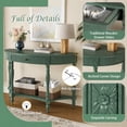thumbnail image 5 of Atumcto Half Moon Console Table with Drawer and Shelf, Fluted Entryway Sofa Table with Roman Column Legs for Hallway and Living Room, Rustic Green, 5 of 9