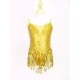 thumbnail image 3 of Manyakai Girls Tango Latin Dance Dress Sequin Tassel Dress Professional Competition Ballroom Samba Gold 8, 3 of 7