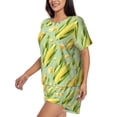 thumbnail image 2 of Fuzoiu Fresh Sweet Corn Print Women's Short-Sleeved Pajama Set,Lounge Sleepwear Set,Womens Pajama Sets 2 Piece,Button-Up Top and Shorts with Pockets-X-Large, 2 of 7