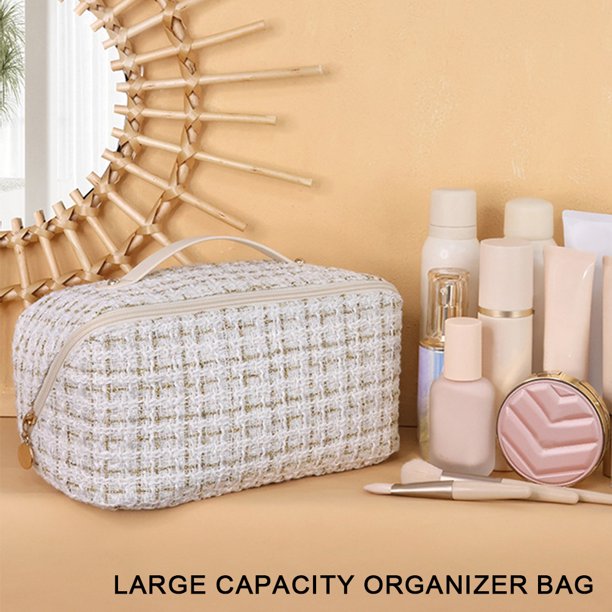 Bolsas de cosméticos para mujer Bolsa de cosméticos de almohada de gran capacidad Multifuncional abierta