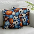 thumbnail image 3 of Pratyus Sports Balls Modern Farmhouse Rustic Decorative Couch Pillow Cases with Zipper Home Decor 1PC Printed on Both Sides 22x22in, 3 of 5