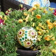 thumbnail image 6 of Sunnydaze Bright Blooms Round Mosaic Glass Plant Watering Bulb with Clay Watering Spike, 6 of 9
