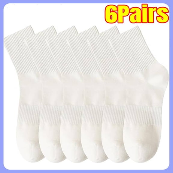 6 Pairs Men Casual Calf Socks - Cute Cotton Crew Socks -Compression Socks for women Soft Above Ankle Sock