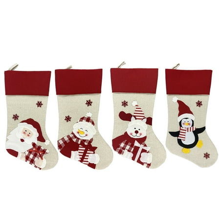 Christmas Stocking Large Xmas Stocking, Non-woven Fabric Flannel ...