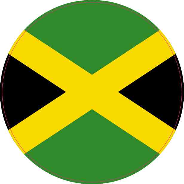4x4 Round Jamaica Flag Sticker Vinyl Vehicle Decal Travel Hobby