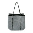 thumbnail image 1 of Bolsa de neopreno para mujer con bolsa pequeña de playa, cesta de playa de gran capacidad. Gris claro, 1 of 9