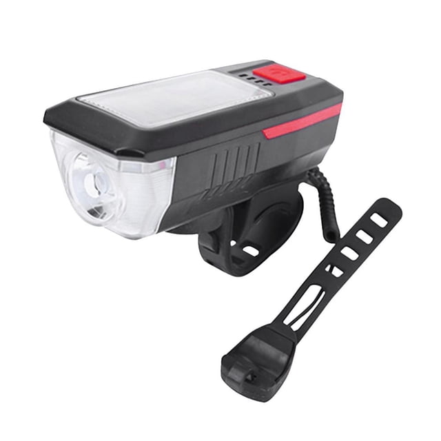 Feltree Aluminum Alloy High-brightness Bicycle Light USB Charging Headlight Solar Bicycle Alarm Flashlight
