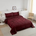 thumbnail image 2 of Adults Red Damask Bedding Set Antique Victorian Baroque Comforter Set Queen Size,Gothic Vintage Floral Quilt Exotic Sugar Skull Duvet Insert,Gothic Bone Skeleton Bohemian Decor, 2 of 7