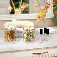 thumbnail image 4 of Yayeee 4 Pack Qtip Holder Bathroom Cotton Swab Canister with Lid Clear Dispenser Set, Floral Watercolor Oranges, 4 of 6