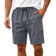thumbnail image 4 of Mens Cargo Shorts Multi-Pockets Elastic Drawsrting Waist Outdoor Hiking Fihsing Short Pants Dad Gifts, 4 of 8