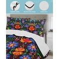 thumbnail image 4 of Mexican Flower Twin Size Down Alternative Comforter, Lightweight Comforter Quilt Bedding Set with Pillow Shams Abstract Colorful Floral Leaf Plant All Seasons Bed Comforter Duvet Insert 68"x86", 4 of 7