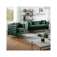 thumbnail image 2 of Bayberry Velvet Sofa Loveseat Chair Living Room Set-Color:Green, 2 of 6