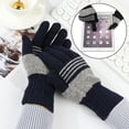 thumbnail image 4 of Autumn Winter Touch Screen Windproof Thicken Knitted Gloves Hand Warmer Full Fingered Mittens Short Wrist Gloves BLACK, 4 of 8