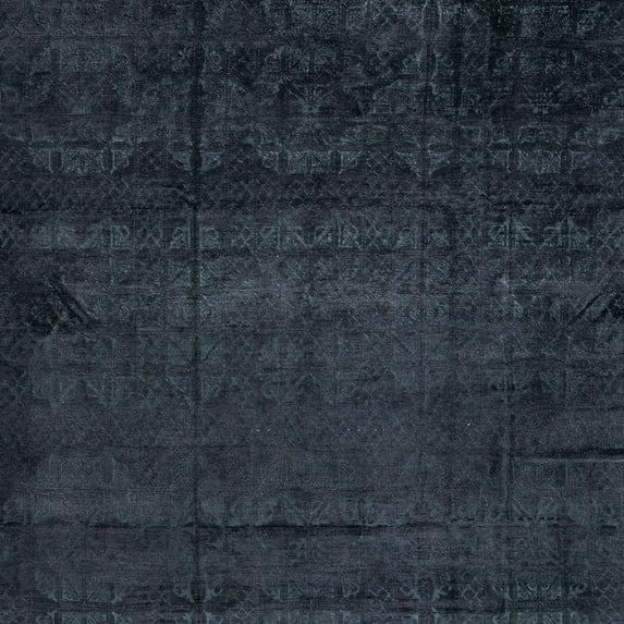 Ahgly Company Machine Washable Indoor Square Abstract Dark Slate Gray Green Area Rugs, 8' Square