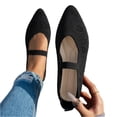 thumbnail image 5 of Women's Mesh Flats Mary Jane Shoes Pointed Toe Lightweight with Adjustable Instep Strap Knit Flat Shoes, 5 of 5