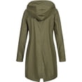 thumbnail image 2 of Plus Size Coat for Women Waterproof Rain Jackets Full Zip Up Hooded Windbreaker Casual Long Trench Coats with Pockets, 2 of 3