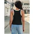 thumbnail image 4 of DARING DIVA Women's Color Block Comfortable Shirt M Black White, 4 of 7