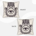 thumbnail image 4 of LNWH Hand Drawn Hand of Fatima Throw Pillow Covers, Square Soft Linen Decorative Pillow Cases, 16"x16", 4 of 8