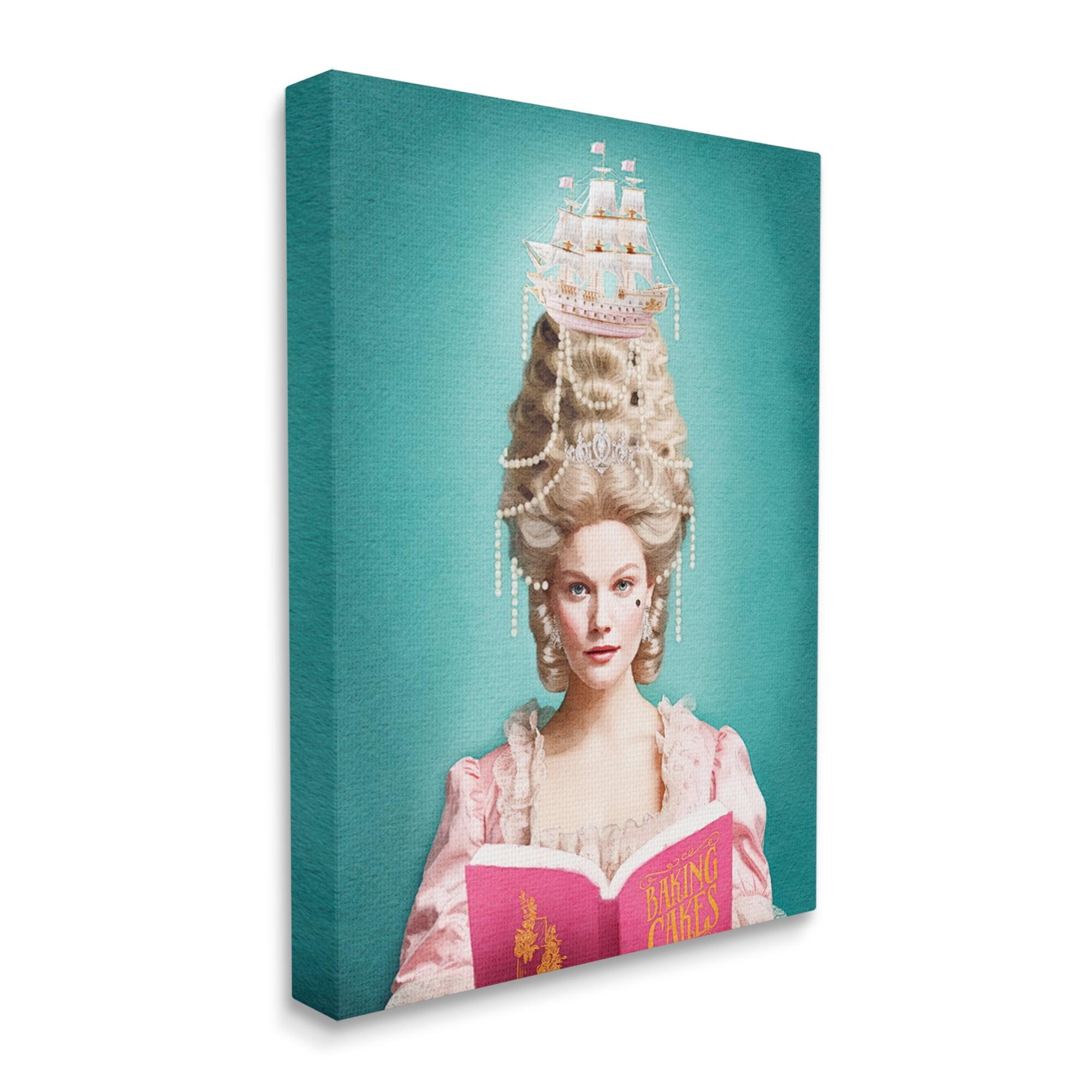 Stupell Industries Vintage Woman Reading Literature & Flim Painting Gallery Wrapped Canvas Art Print Wall Art, 30 x 40