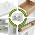 thumbnail image 4 of 36" White Bathroom Vanity Cabinet with Resin Integrated Sink - 2 Drawers, 3 Doors, 4 of 10