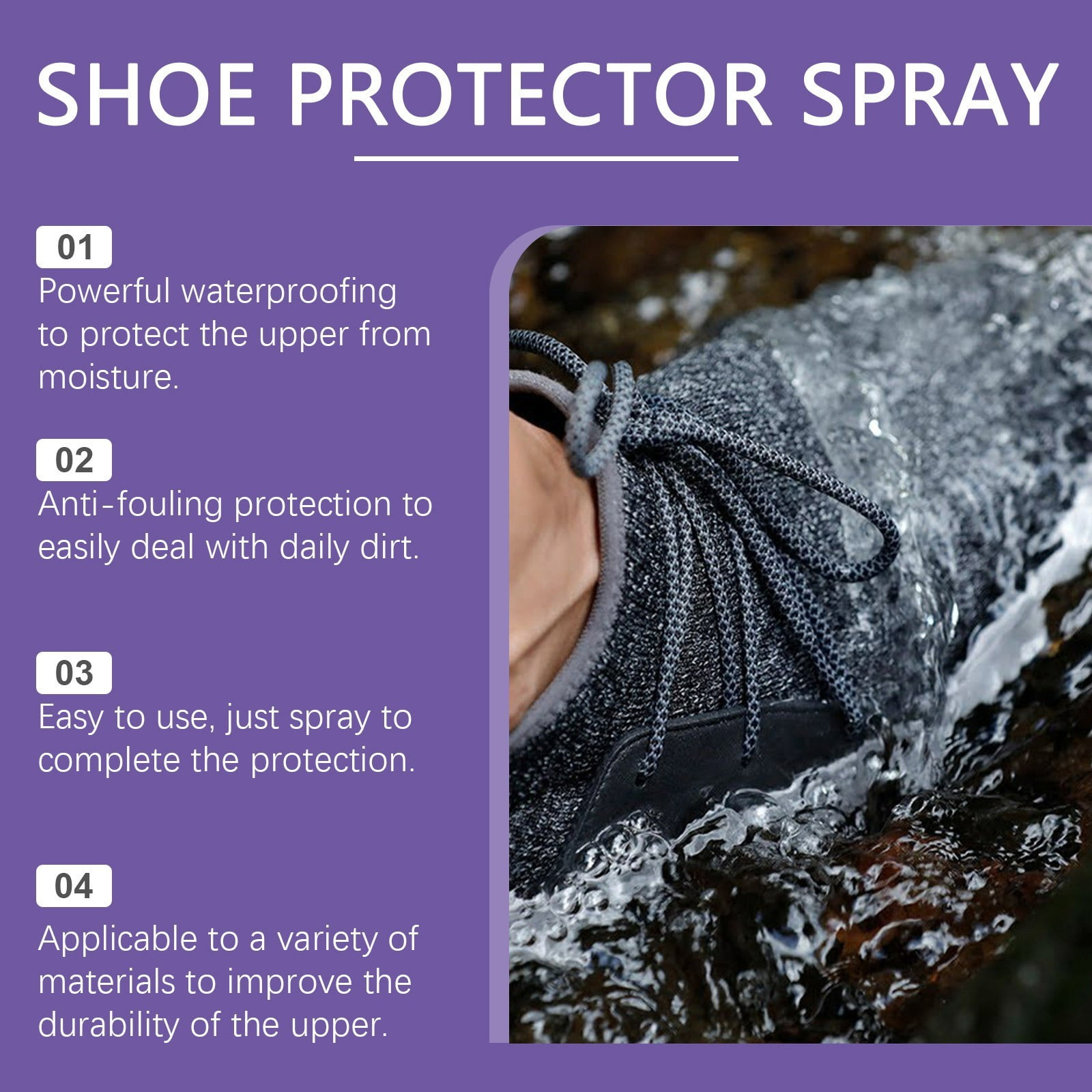 5 Packs Waterproof Spray for Shoes Sneakers Boots All Day Protection Anti Stain Dirt Rain Repellent Coating Mesh Suede Leather Waterproofing Spray 100ml Travel Size Quick Drying Non Toxic Safe