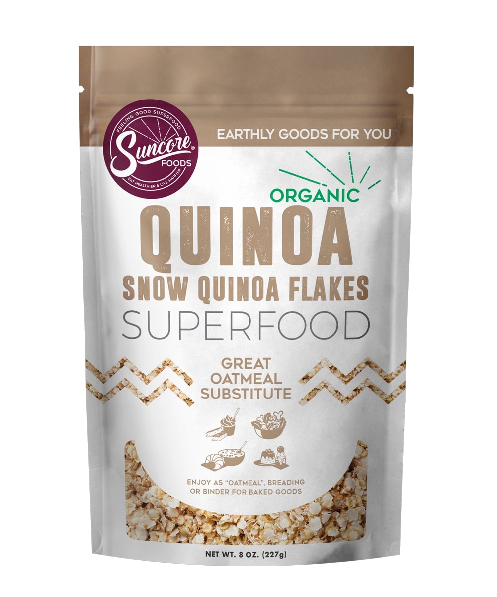 Suncore Foods Inc Organic Quinoa Snow Flakes, 8oz bag, Superfoods