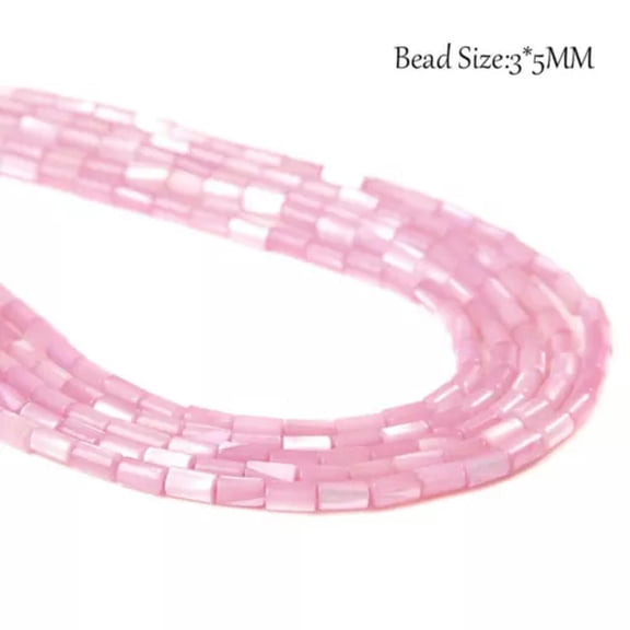 HOOUN Natural High Quality Shell Cylinder Tube Round Loose Beads for Jewelry Making-NO.43 3x5mm-37-40cm