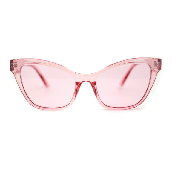 Women Classy Oversize Horned Cat Eye Chic Diva Sunglasses All Pink