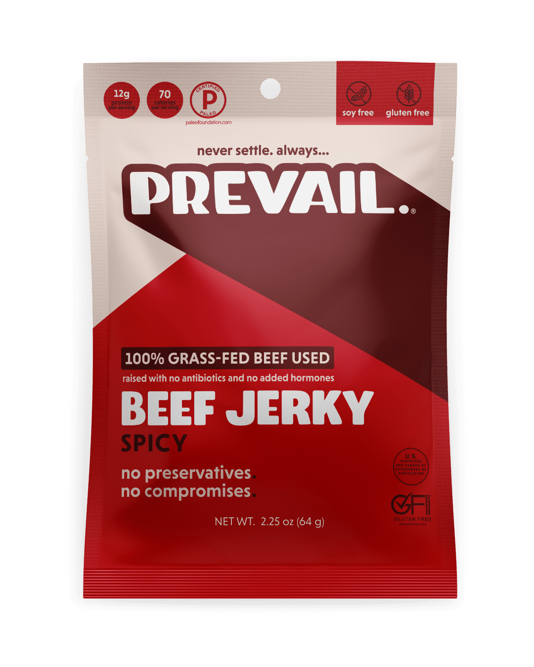 PREVAIL Jerky Spicy Beef Jerky AllergyFriendly 3 Pack Certified