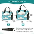 thumbnail image 2 of Ckdifva Cartoon Clouds Cooler Bag Cooler Cooling Tote Lunch Bag Lunch Box Front Pocket with Shoulder Strap, 2 of 6