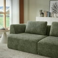 thumbnail image 3 of Oversized 3 Seater Sofa, Compressed Chenille Fabric Couch with Pocket Spring Support, No Assembly Required, Zippered Removable Cushions, Space Saving Furniture for Living Room, Apartment,Green, 3 of 6