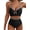 Black, variant on Bikinis for Women High Waisted Bathing Suits Two Piece Textured O Ring Swimsuits Swimming Color Block Bathing Suits Swimwear