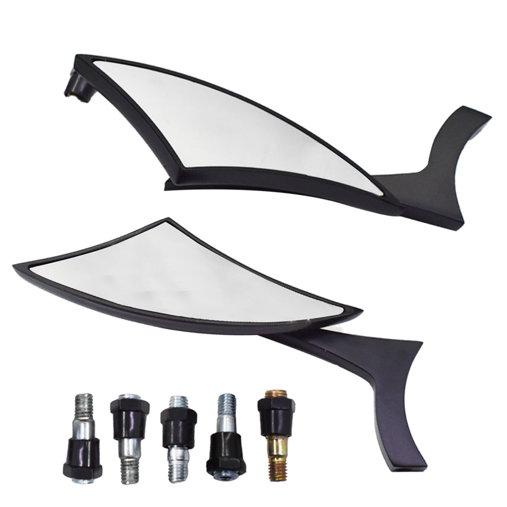 Motorcycle Blade Side Mirrors Black 8mm/10mm Blade Spear Rearview Side