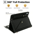 thumbnail image 6 of Handbag Case for iPad 9th/8th/7th Generation 2021/2020/2019 10.2 Inch with Pencil Holder, Folio Stand PU Leather Crossbody Shoulder Hand Strap Card Pockets Magnetic Envelope Wallet Cover,Black, 6 of 7